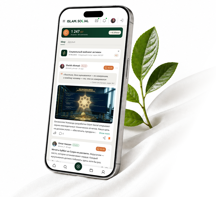 Экран приложения Islam.Social с лентой постов